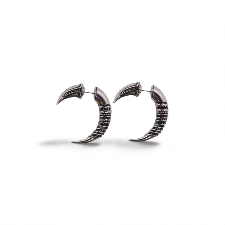 Classy and Unique Sterling  Silver Retro Demi-Hoop Earrings with Endless  Intricate Design