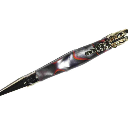 Handcrafted Medical Theme Pen Orange/Black/Silver 925ijewel.com
