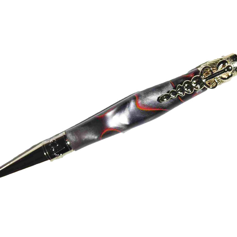 Handcrafted Medical Theme Pen Orange/Black/Silver 925ijewel.com