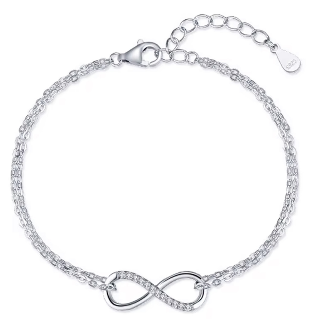 Forever Love Sparkle Set – Sterling Silver Necklace, Bracelet and Earrings. 925ijewel.com