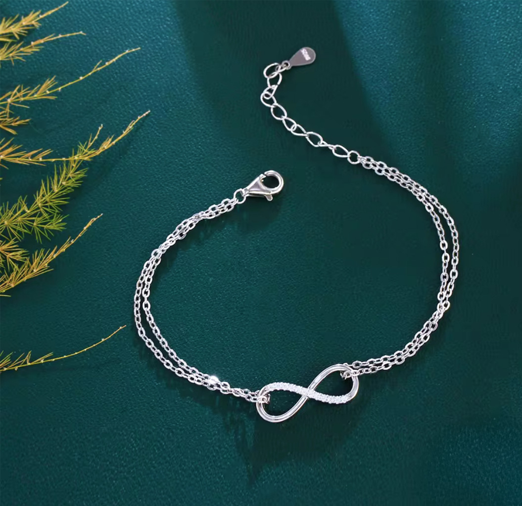 Forever Love Sparkle Set – Sterling Silver Necklace, Bracelet and Earrings. 925ijewel.com