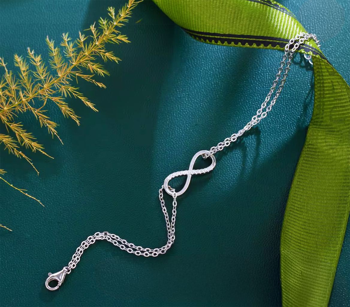 Forever Love Sparkle Set – Sterling Silver Necklace, Bracelet and Earrings. 925ijewel.com
