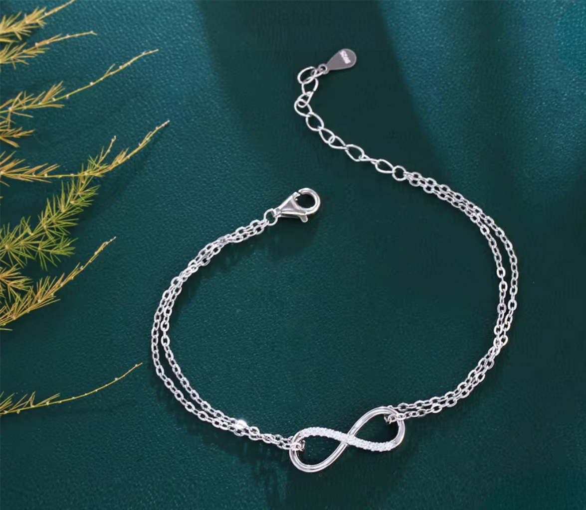 Forever Love Sparkle Set – Sterling Silver Necklace, Bracelet and Earrings. 925ijewel.com