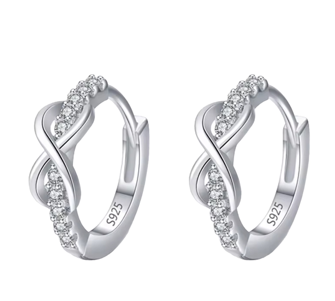 Forever Love Sparkle Set – Sterling Silver Necklace, Bracelet and Earrings. 925ijewel.com