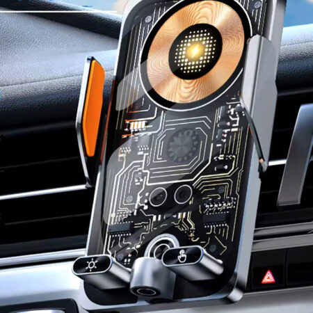 Hi-Tech Wireless Infrared Auto Clamp Car Charger – Fast Qi Charging, Smart Sensor, Touch Control 925ijewel.com
