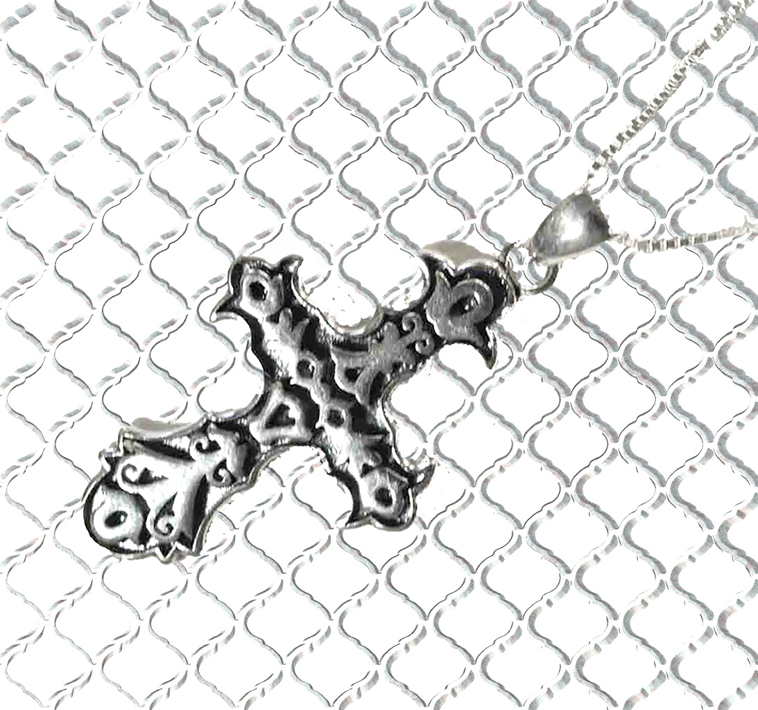 Sterling Silver Vintage Cross Necklace on Italian Box Chain – Elegant Faith-Inspired Jewelry Gift. 925ijewel.com