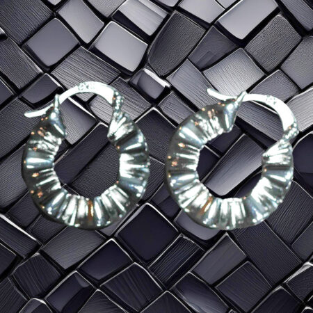 Timeless 17.5mm Hammered Sterling Silver Hoop Earrings – Elegant, Lightweight & Hypoallergenic Hoops for Everyday Chic
