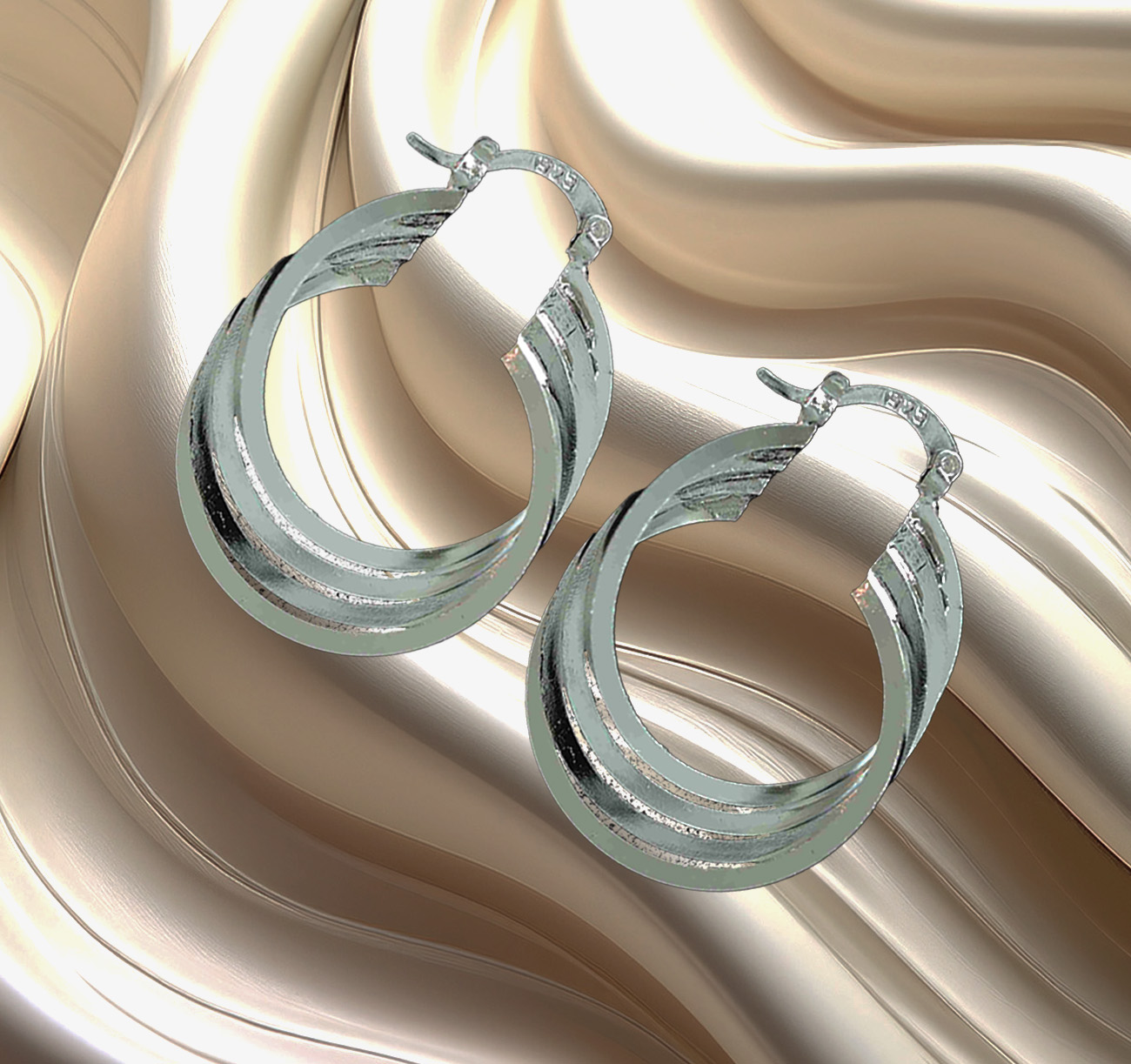 Elegant 29mm Sterling Silver Multi-Hoop Earrings – Lightweight 925ijewel.com