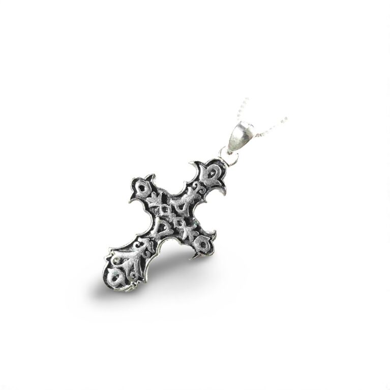 Sterling Silver Vintage Cross Necklace on Italian Box Chain – Elegant Faith-Inspired Jewelry Gift