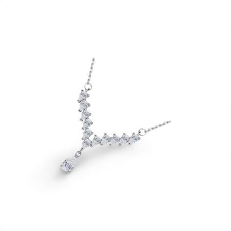 Tears of Elegance Sterling Silver V-Shape CZ Pendant
