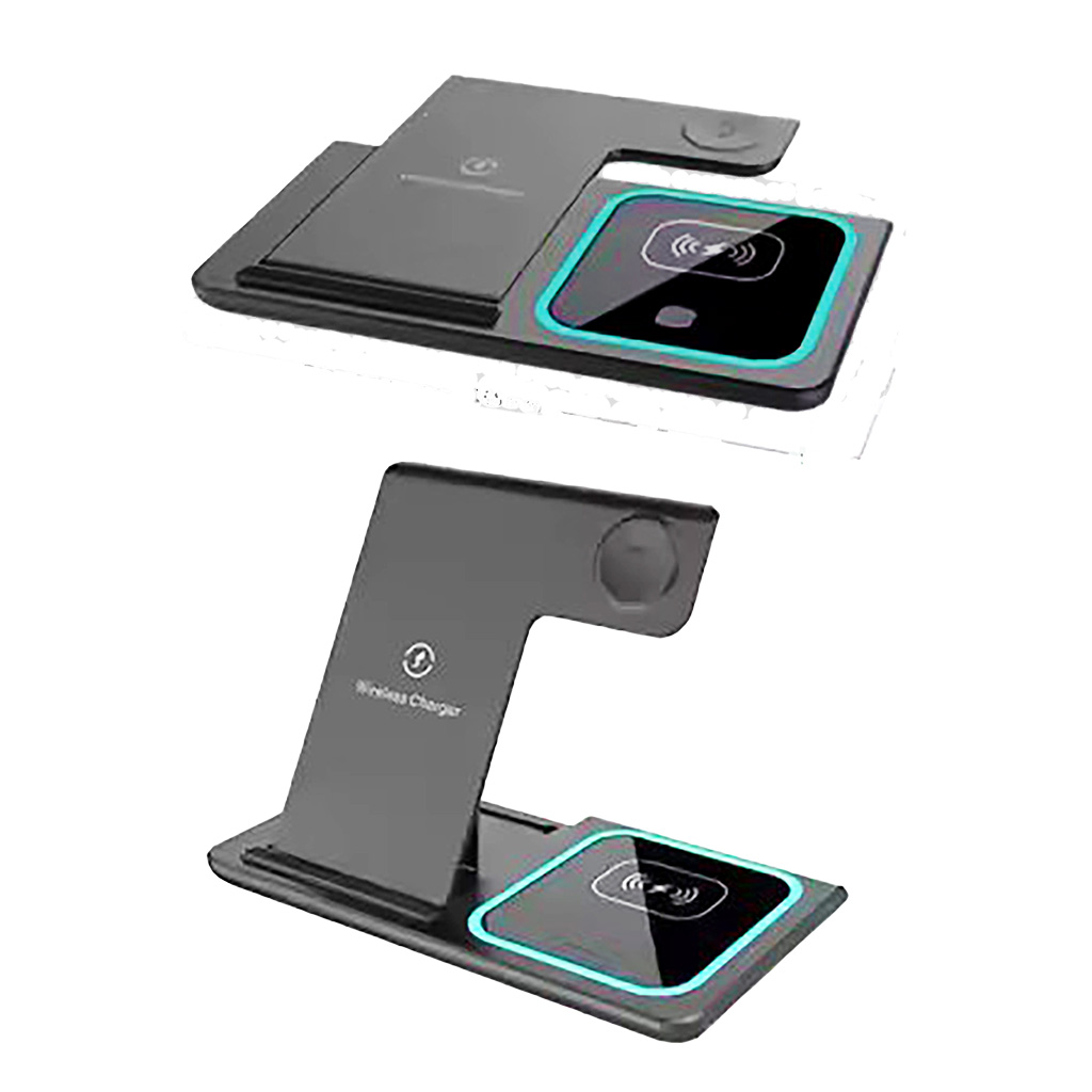 3-in-1 Foldable Wireless Fast Charging Station for Phone, Smartwatch and Headset. 925ijewel.com
