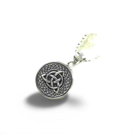 Sacred Sterling Silver Vintage Triquetral Pendant on Elegant Italian Diamond-Cut Ball Chain