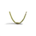 Gold-Plated Stainless Steel 8mm Cuban Link Miami Style Necklace with CZ Slide Safety Clasp
