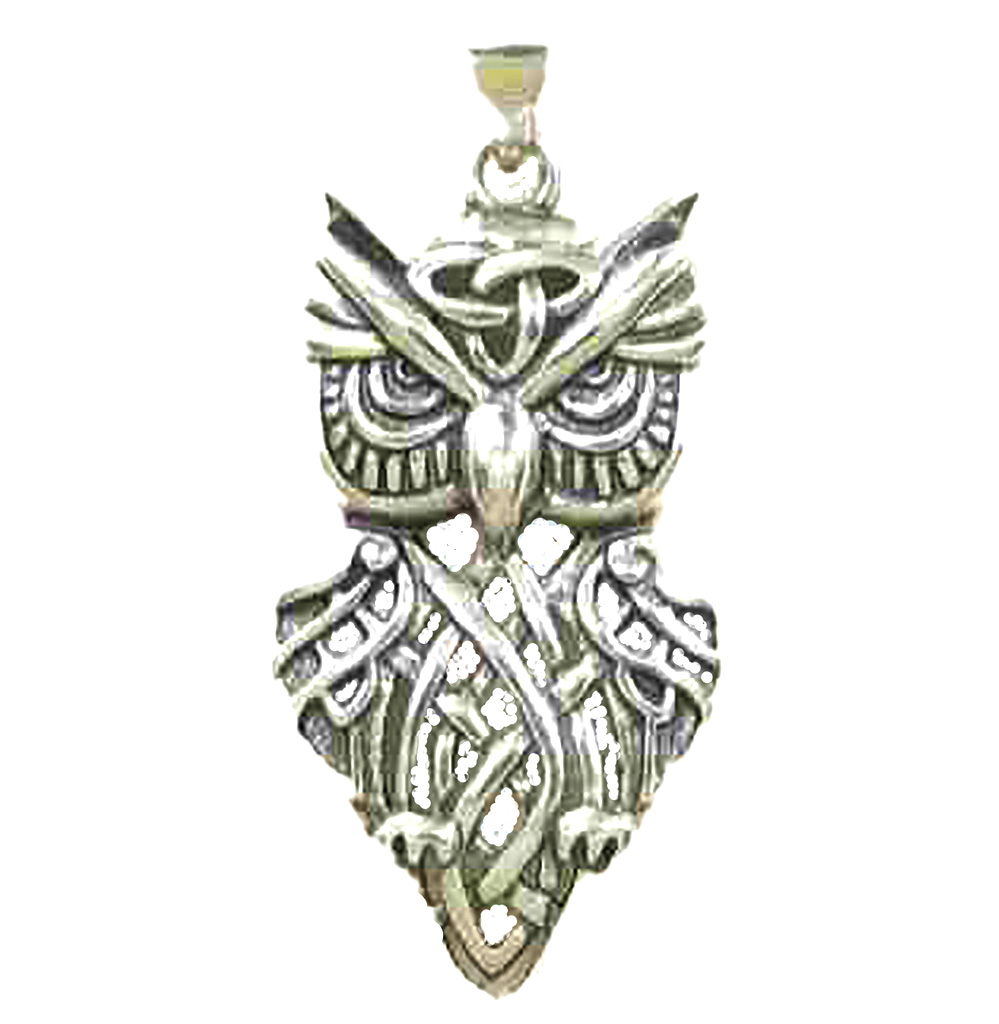 Classy Sterling Silver Vintage Owl Pendant with Intricate Details on Italian Box Chain. 925ijewel.com