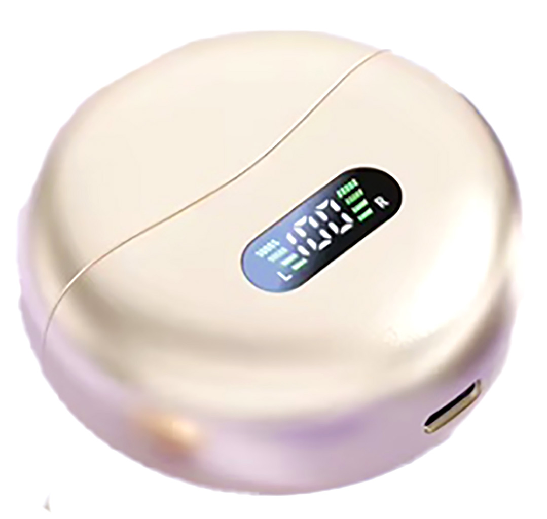 Trendy Bluetooth 5.4 Clip-On Headset with Real-Time Translator-Gray and Off-White. 925ijewel.com