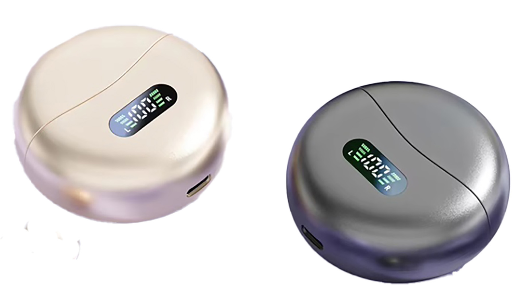 Trendy Bluetooth 5.4 Clip-On Headset with Real-Time Translator-Gray and Off-White. 925ijewel.com