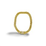 Gold-Plated Stainless Steel 8mm Cuban Link Miami Style Bracelet with CZ Slide Safety Clasp