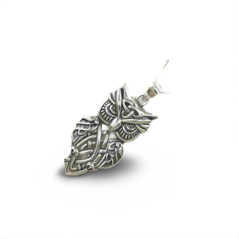 Classy Sterling Silver Vintage Owl Pendant with Intricate Details on Italian Box Chain