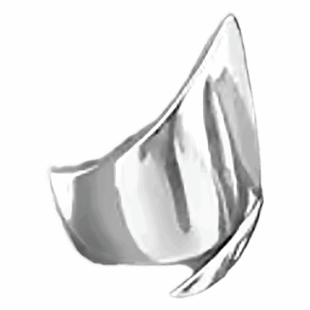 Silver Veil – Irregular V-Shaped Adjustable Ring for Her