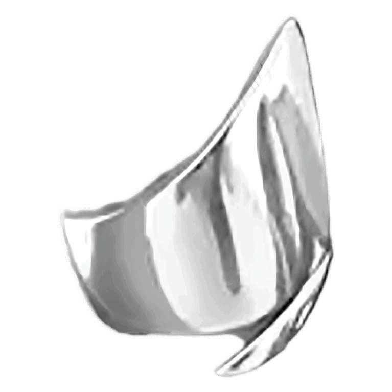 Silver Veil – Irregular V-Shaped Adjustable Ring for Her
