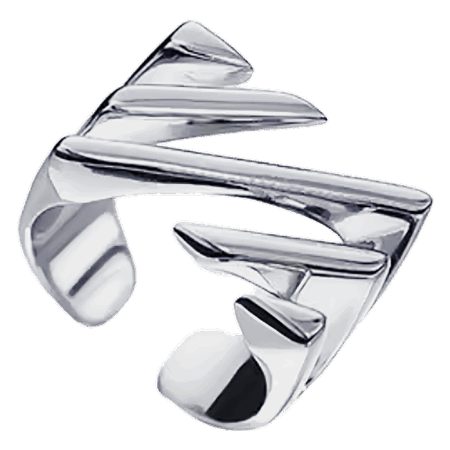 Lines of Love Sterling Silver Adjustable Stripe Cut-Out Ring