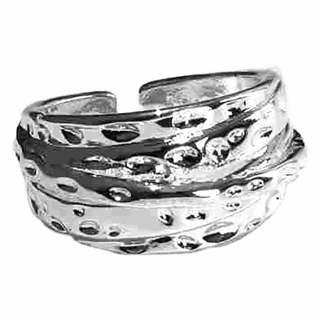 Bound by Love Sterling Silver Puzzle Motif Adjustable Ring