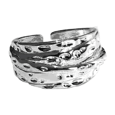 Bound by Love Sterling Silver Puzzle Motif Adjustable Ring