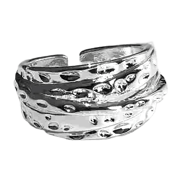 Bound by Love Sterling Silver Puzzle Motif Adjustable Ring