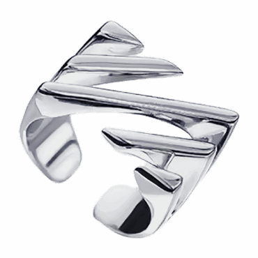 Lines of Love Sterling Silver Adjustable Stripe Cut-Out Ring