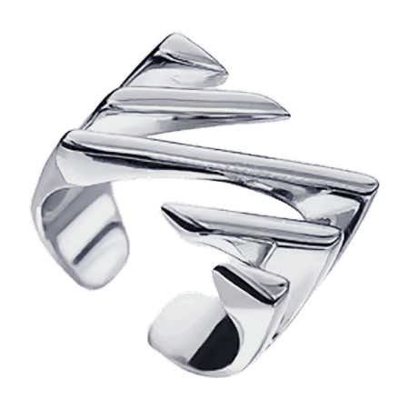 Lines of Love Sterling Silver Adjustable Stripe Cut-Out Ring