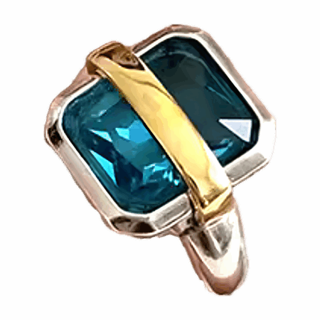 Wrapped in You Sterling Silver Two-Tone Sapphire Blue Adjustable Ring