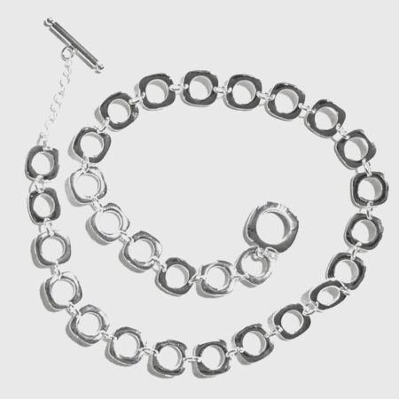 Circle of Grace Sterling Silver Cushion-Link Necklace –Timeless Elegance. 925ijewel.com