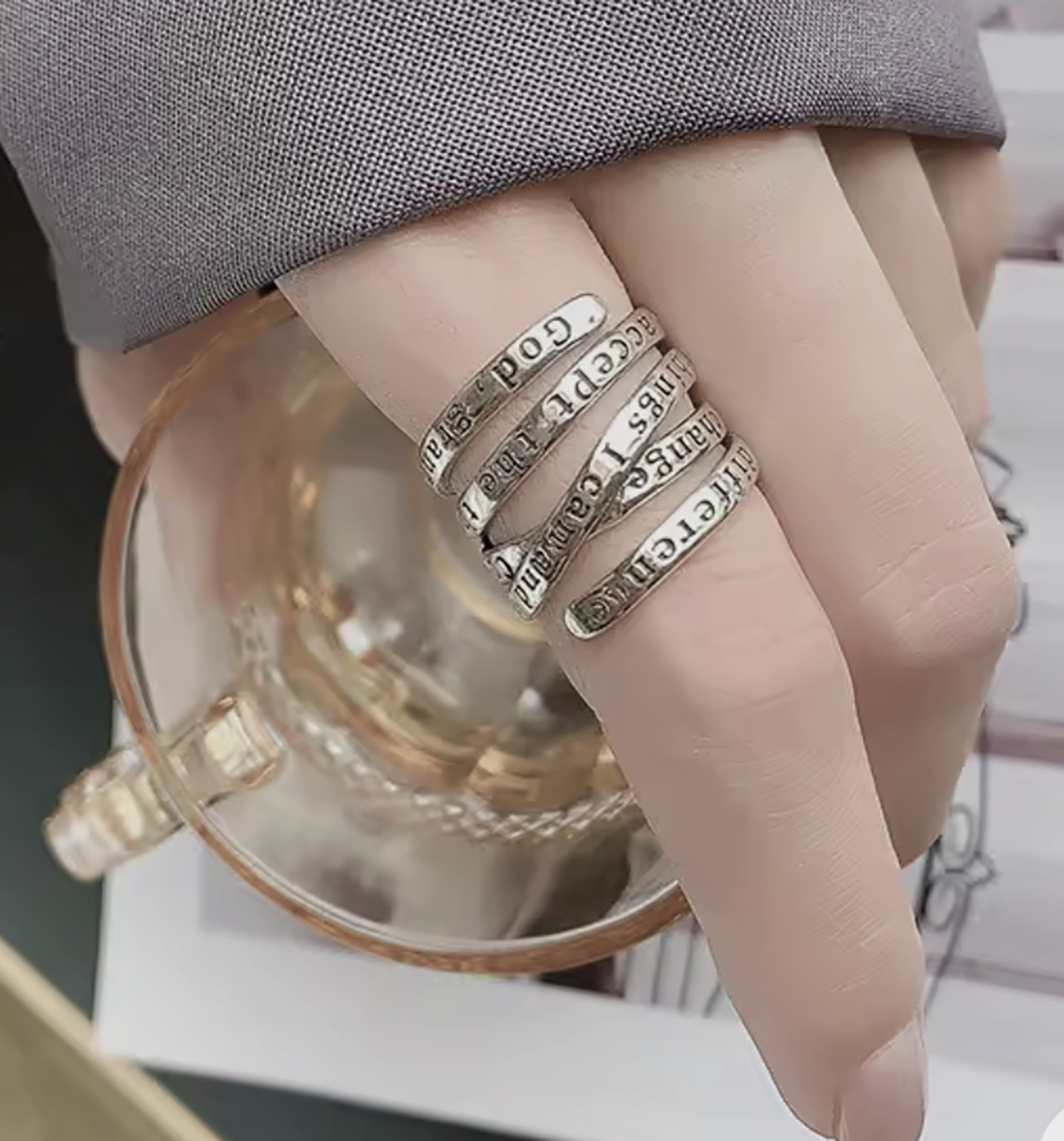 Eternal Spiral – Sterling Silver Adjustable Wrap Ring for Her. 925ijewel.com