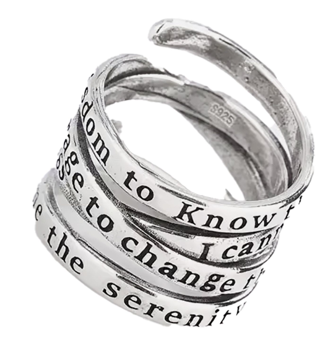 Eternal Spiral – Sterling Silver Adjustable Wrap Ring for Her. 925ijewel.com