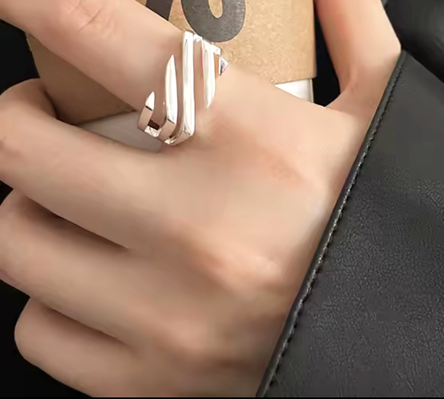 Lines of Love” Sterling Silver Adjustable Stripe Cut-Out Ring. 925ijewel.com