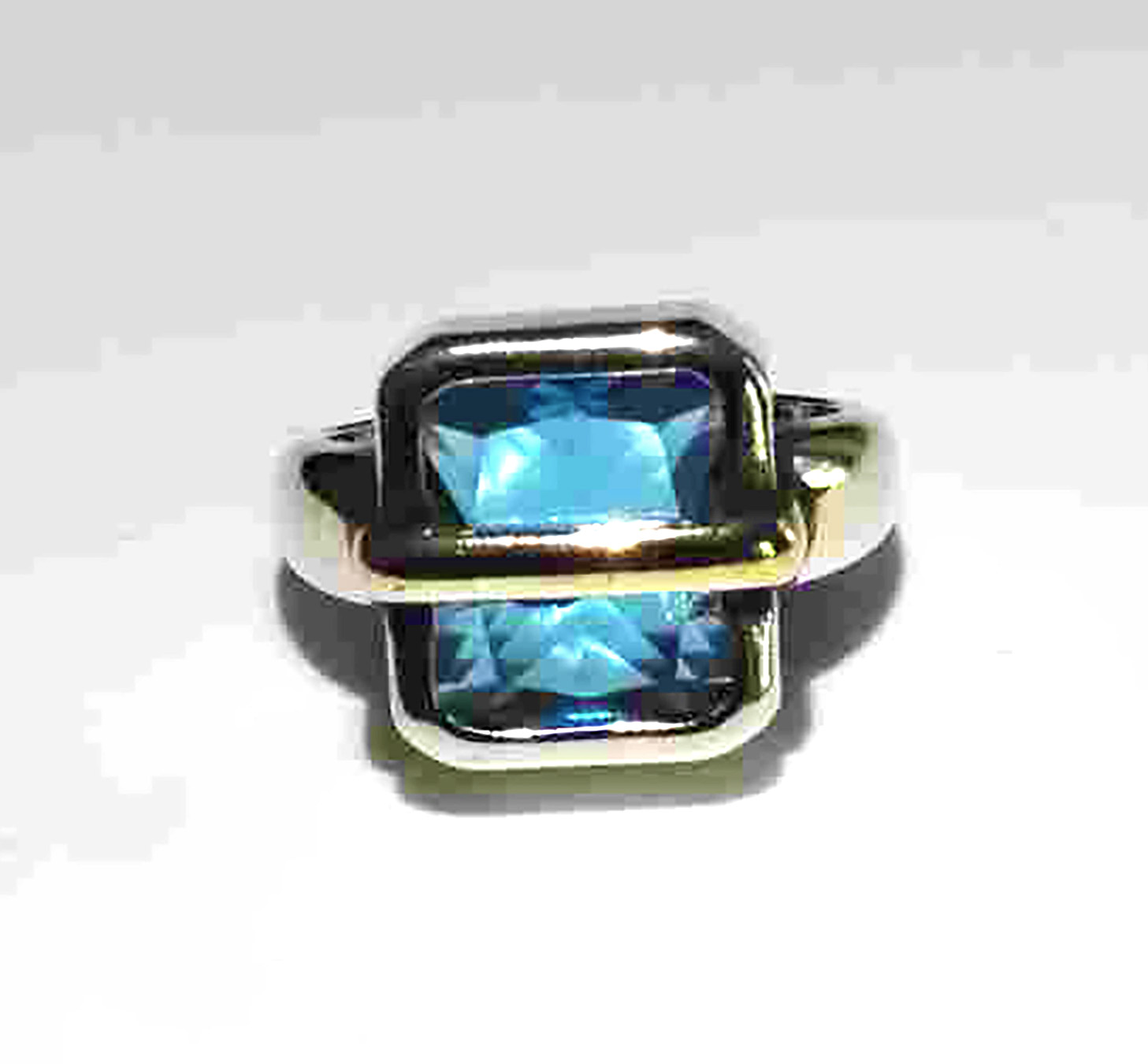 Wrapped in You Sterling Silver Two-Tone Sapphire Blue Adjustable Ring. 925ijewel.com
