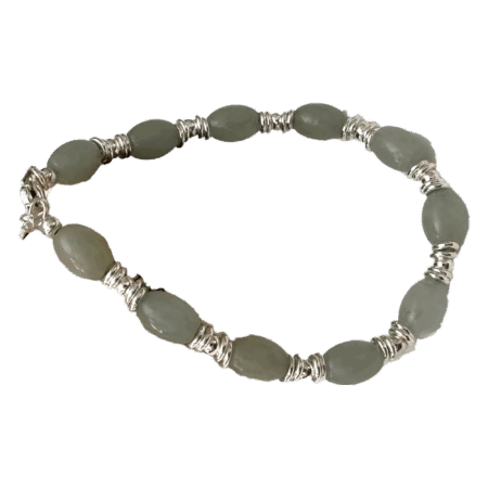 Eternal Harmony Sterling Silver and Jade Bead Bracelet – Where Serenity Meets Elegance