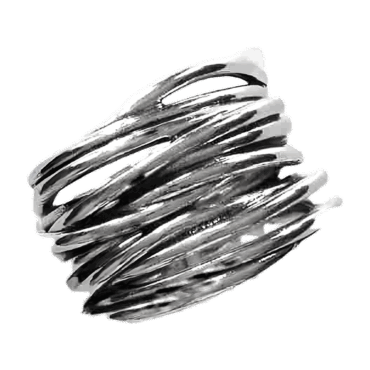 Endless Connection Sterling Silver Adjustable Puzzle Motif Ring