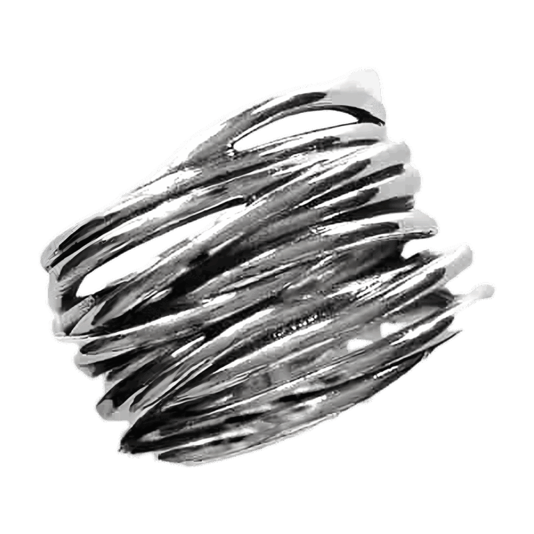 Endless Connection Sterling Silver Adjustable Puzzle Motif Ring