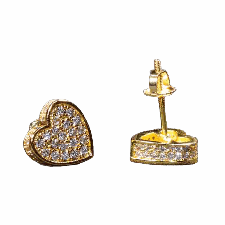 Eternal Heart Radiance CZ Pave Earrings – Gold 925ijewel.com
